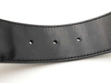 Gucci Interlocking G 40mm Web Canvas & Black Leather Belt Size 36 Fw1026lxzdu