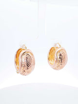 18k Two-tone Rose & Yellow Gold Puffy Filigree Hoop Earrings 6.6 Grams Fw00826rxzdu