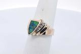 Opal & Cubic Zirconia Ring In 14k Yellow Gold 6.7 Grams Size 6.5 Eb1024oxzsa