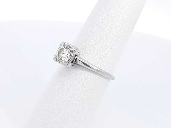 0.70 Cttw Diamond & 14k White Gold Solitaire Ring 2.3 Grams Size 7 Fw1224rxzdu