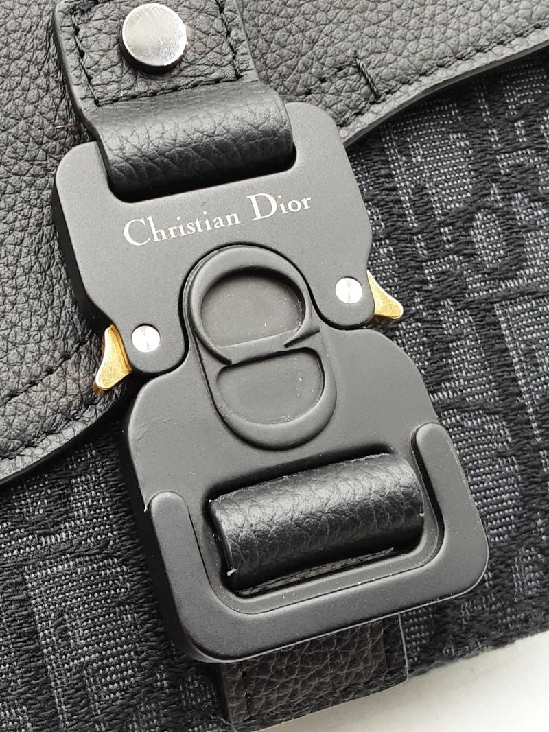 Christian Dior Saddle Messenger Bag In Oblique Jacquard & Leather Fw1025lpzxdu