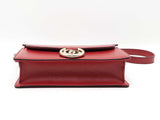 Gucci Torchon Ring Small Shoulder Bag In Cherry Red Grained Leather Fw1125rxzsa