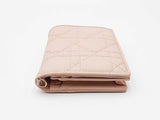 Christian Dior Lady Dior Gardenia Wallet In Pink Cannage Lambskin Fw0626lrxdu