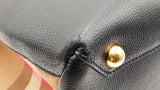 Burberry Black Leather House Check Banner Tote Bag Eb1025prxdu