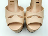 Gucci Angel T-strap Platform Heels In Neutral Leather Size Eu 37.5 Fw0225szdu