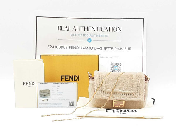 Fendi Nano Baguette Mink Crossbody Bag & Charm Fw0225loxzdu
