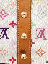 Louis Vuitton X Takashi Murakami Keepall 45 In White Multicolor Monogram Coated Canvas Fw0726lcrxdu