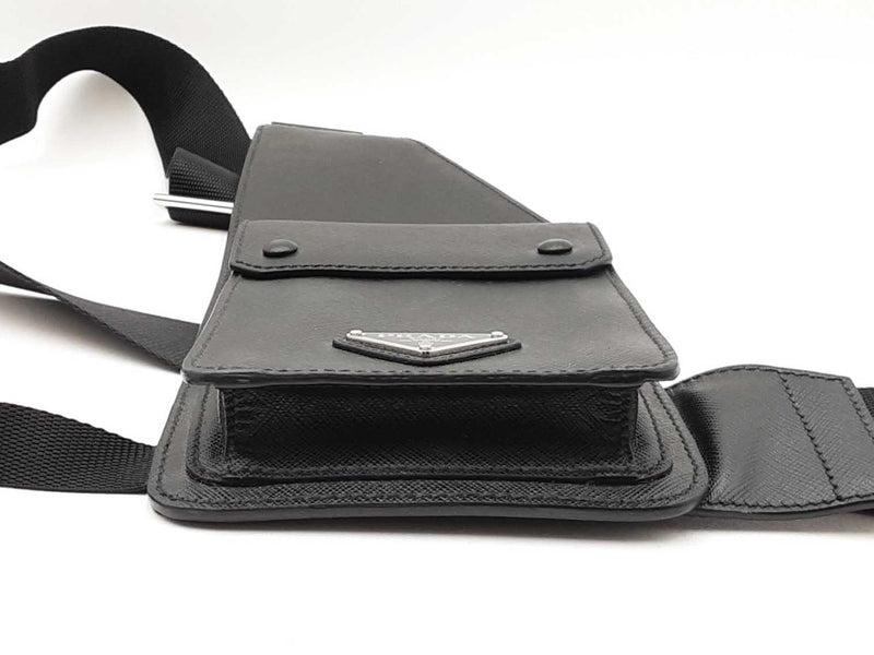 Prada Multi-strap Travel Sling Bag In Black Saffiano Leather Fw0925wrxdu