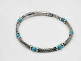 David Yurman Sterling Silver & Gold 6 Inch Bracelet Sd0325ozxsa