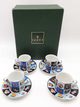 Gucci Multicolored Guccissimo Porcelain Small Mug And Saucer Set 4 Do1225irxde