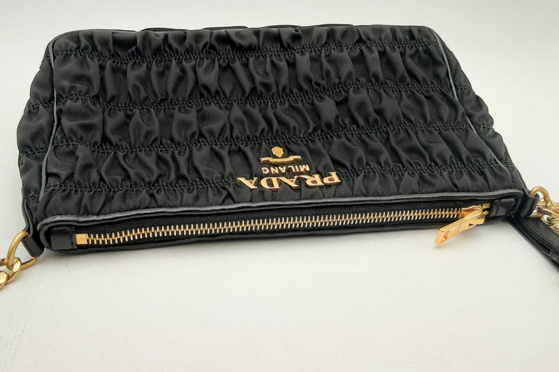 Prada Tessuto Nylon Gaufre Crossbody In Black Eb0425wxzsa