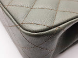Chanel Classic Double Flap Green Quilted Caviar Leather Bag Do0625crxzde