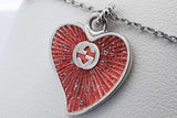 Gucci Interlocking G Red Enamel Heart Bracelet 925 3.5 Grams 8 Inch Eb0626crdu