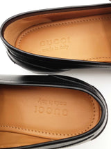 Gucci Jordaan Black Leather Loafers Size 10 Eb0726oxzsa