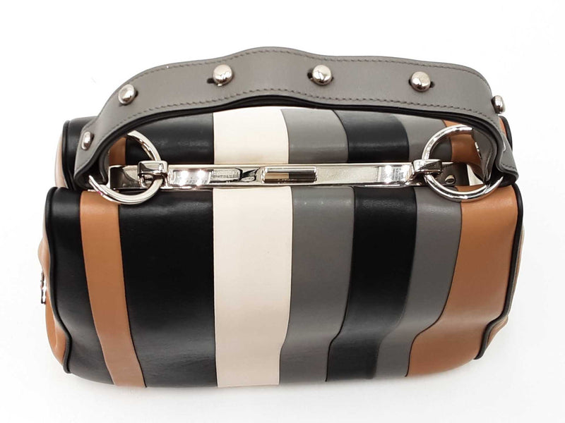 Prada Baiadera Frame Satchel Bag In Multicolor Striped Leather Fw0725wxzdu