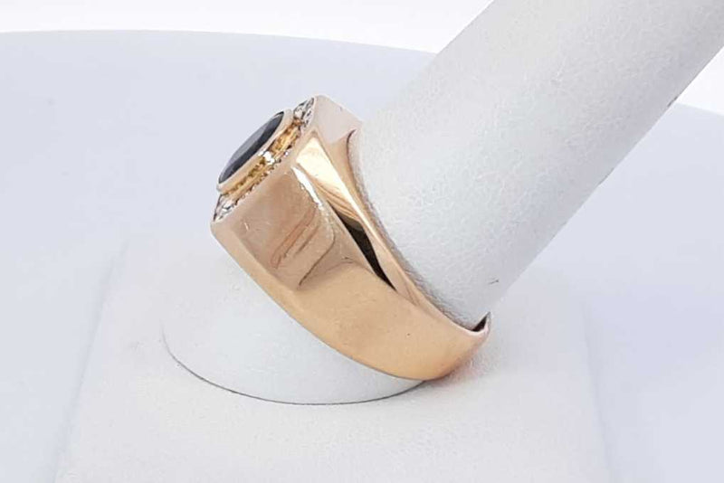 Sapphire & Diamond Ring In 14k Yellow Gold 10.7 Grams Size 9 Eb1025rrxdu