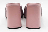 Prada Crystal Embellished Pink Satin Mules Size 38.5 Eb1225orxdu