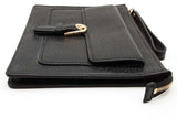 Michael Kors Cooper Black Leather Wristlet Eb0226lede