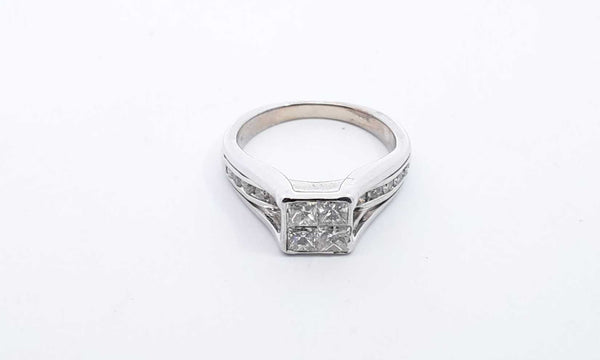 10k White Gold 1.9ctw Diamond Ring Size 7.25, 4.85g Hs1223lrxsa