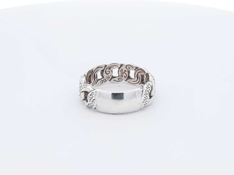 Konstantino Sterling Silver Carved Curb Link Ring 9.1 Grams Size 12 Fw0425pxdu