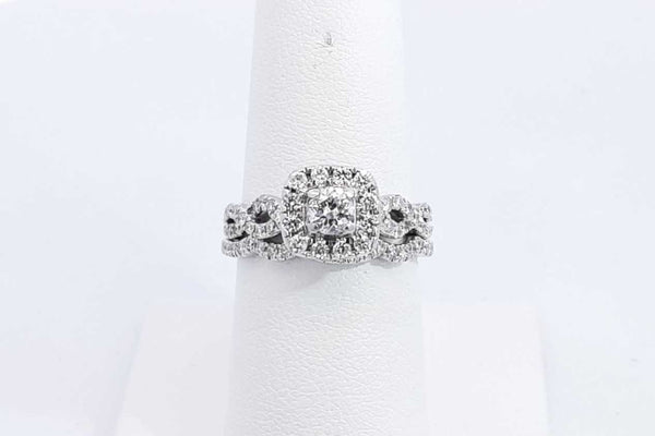 Approx. 0.94ctw Diamond Wedding Set In 14k White Gold 4.6g Size 7.5 Eb0924wxzsa