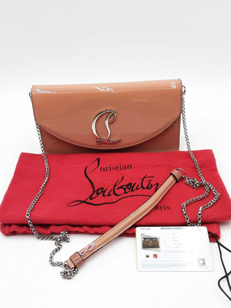 Christian Louboutin Loubi54 Patent Leather Clutch Crossbody Bag Eb1224wxzdu