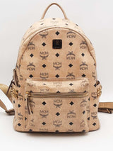 Mcm Stark Side Studs Backpack In Visetos Beige Aa0426ozxsa