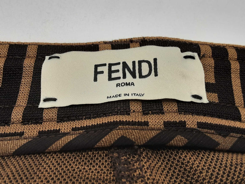 Fendi Tan Black Logo Canvas Skinny Pants Size It 42 Do1124orxde