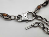 Versace Ellittica Black Brown Glass Brass Chain Necklace 19 In Do0626wxzde