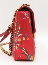Gucci Marmont Medium Shoulder Bag In Red Silk Jacquard Fw0826crzdu