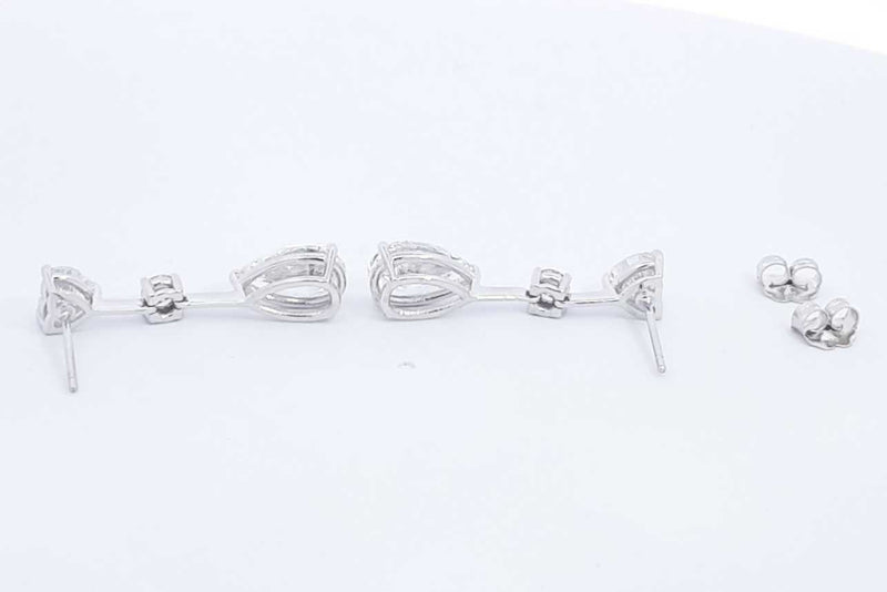 4.5ctw Lab Grown Diamond Drop Stud Earrings In 14k White Gold 3.3g Eb1224lorxdu