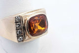 Orange Gemstone & Diamond Ring In 10k Yellow Gold 12.8 Grams Size 10 Eb0824wxzsa