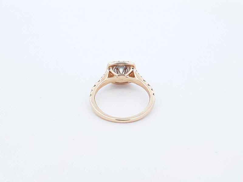 1.11 Cttw Leo Diamond & 14k Gold Double Halo Ring 3.6 Grams Size 6.5 Fw0325rzxdu