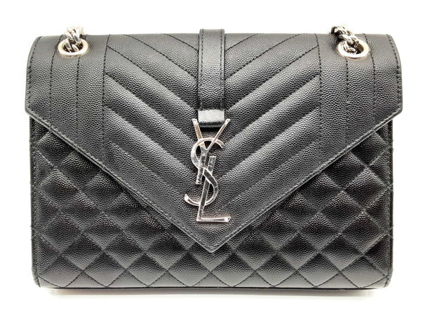 Yves Saint Laurent Ysl Envelope Black Quilted Leather Shoulder Bag Do0225exzde