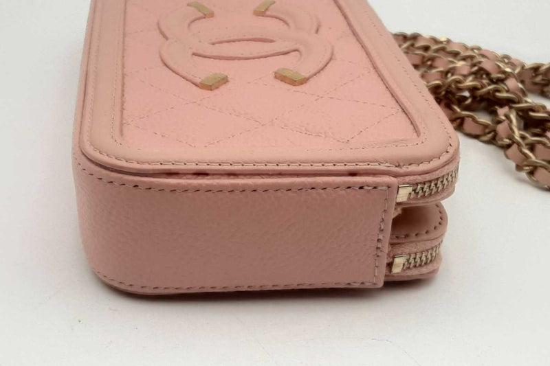 Chanel Pink Leather Vanity Wallet On Chain Eb0424llxzsa