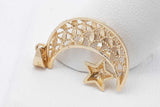 10k Yellow Gold Moon & Star Pendant 1.1 Grams Eb0926rxsa