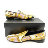 Versace Barocco Leather Loafers Hs0724lrxsa