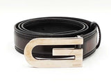 Gucci Silver-tone G Buckle With Black Leather Belt Size 95|38 Fw0325ozxdu