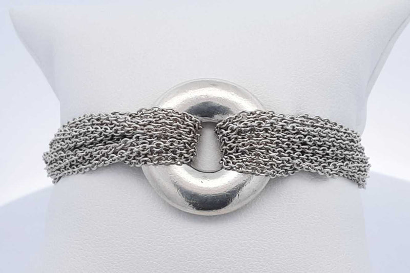 Tiffany & Co. 925 Sterling Silver Multi Strand Mesh Bracelet 37.2g Eb1224lrxsa