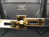 Hermes Birkin 25 Noir Black Epsom Gold Hardware Handbag Do0325olzxzde