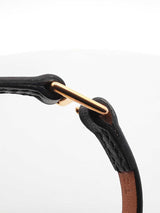 Hermès Rivale Mini Bracelet In Gold-tone & Black Swift Leather 6 Inch Fw0626lzxdu