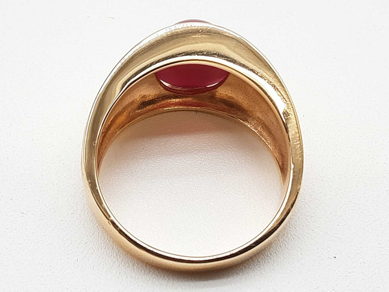 Synthetic Star Ruby 14k Yellow Gold 10.1g Ring Size 10.25 Do0525pxzde