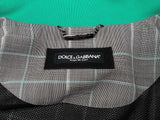 Dolce And Gabbana Gray Teal Blue Plaid Track Jacket Size 56 Do0826pxzde