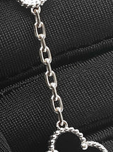Van Cleef & Arpels Alhambra Bracelet 18k Gold Diamond & Onyx 7.5 In Fw0426czxzdu