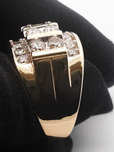 2.96 Cttw Diamond & 10k Yellow Gold Cigar Band 9.1 Grams Size 10 Fw0926lxzxdu