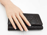 Christian Dior Wallet In Dark Brown Cannage-quilted Lambskin Leather Fw0626ozxdu