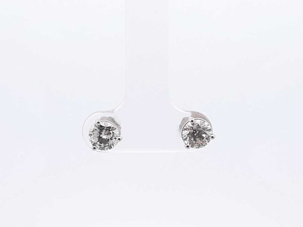 1.3 Cttw Diamond & 14k White Gold Stud Earrings 1.1 Grams Fw1123ixzdu