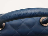 Chanel Coco Quilted Blue Caviar Leather Top Handle Crossbody Bag Do0325wwxzde