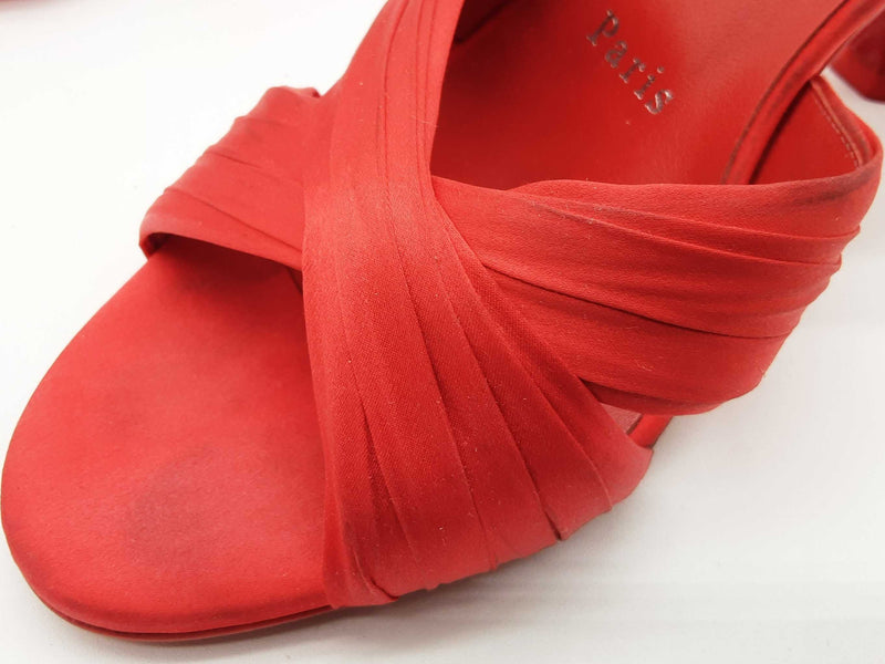 Christian Louboutin Nicol Is Back Red Satin Heels Size Eu 36.5 Do0525lxzde