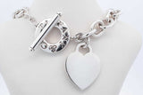 Tiffany & Co. 925 Sterling Toggle Clasp Choker Necklace & Heart Tag Eb0526orxdu